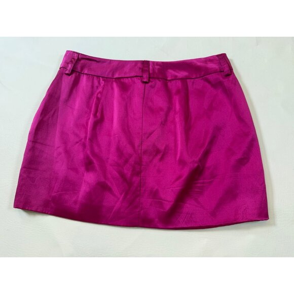 Amanda UpRichard Hot Pink Silk Mini Skirt Pockets Belt Loops XS (bin KK137) - Picture 2 of 9